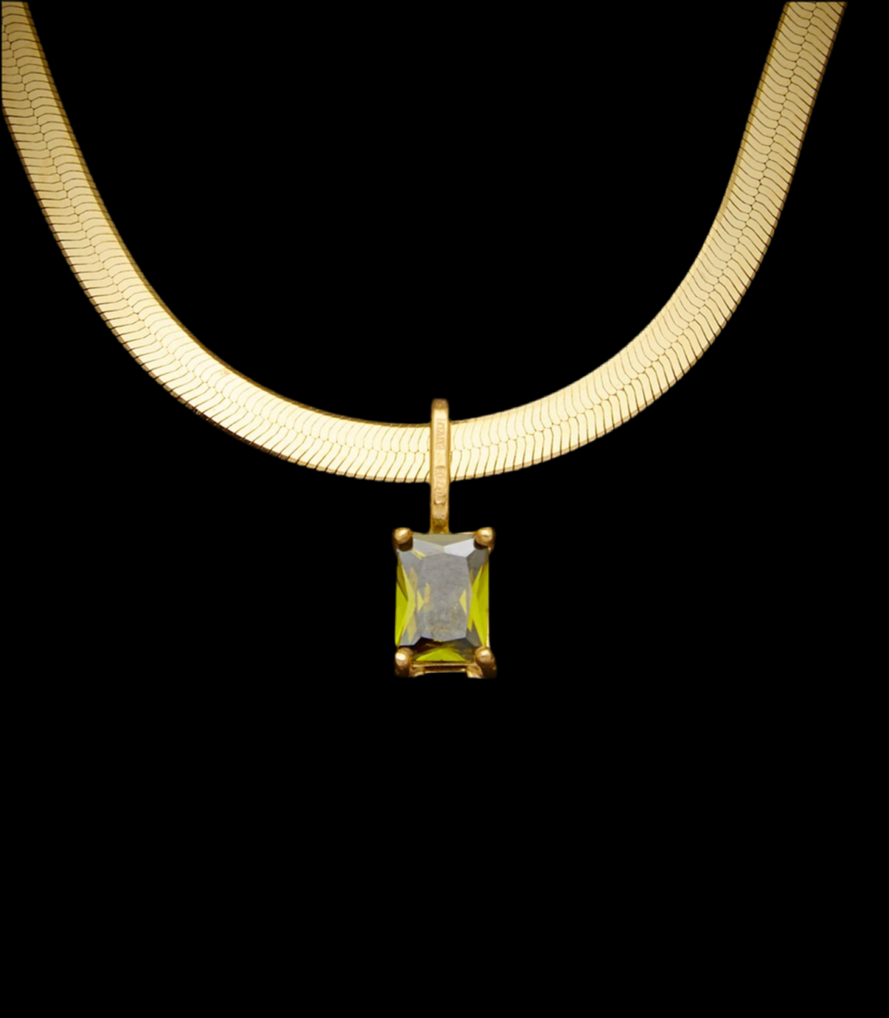 18K Italian Gold Over Silver 1.00ct. tw. Birthstone
Herringbone Necklace