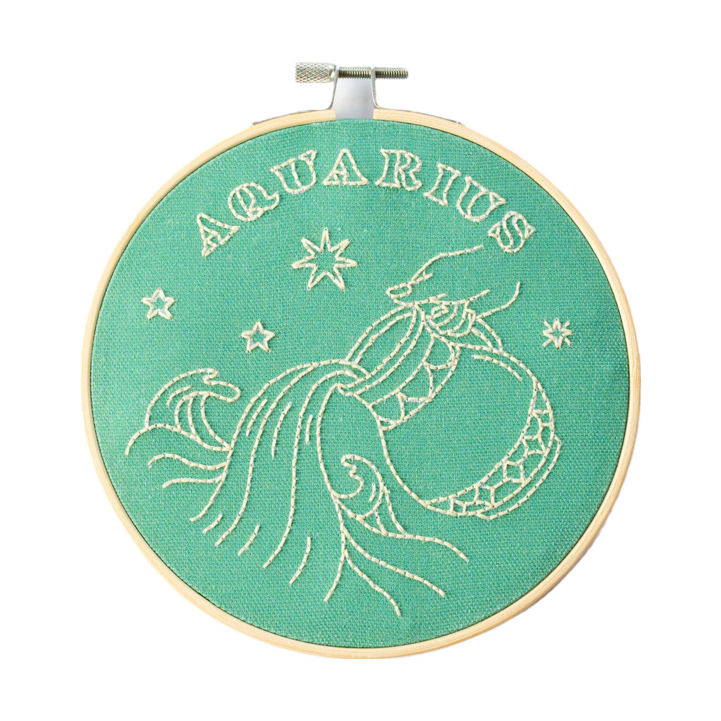 Cotton Clara Craft Kits & Supplies - Aquarius Astrology Embroidery Kit - Stitch the Zodiac