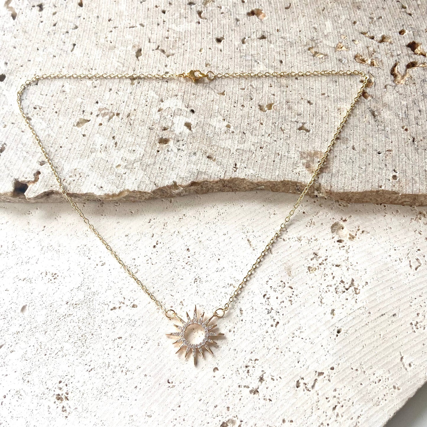 VB&CO Designs Handmade Jewelry - Sun celestial necklace minimalist boutique salon jewelry