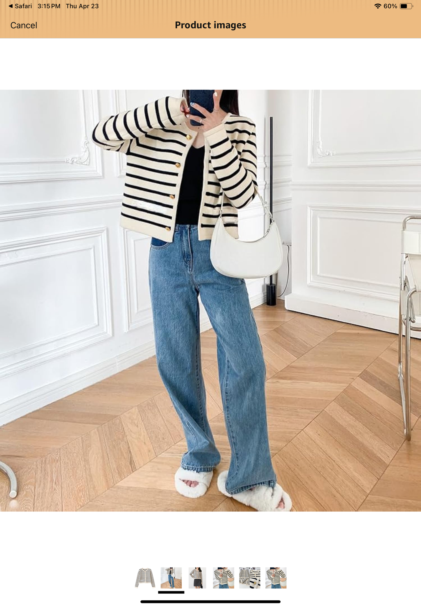 Essential B&W Cropped Cardigan