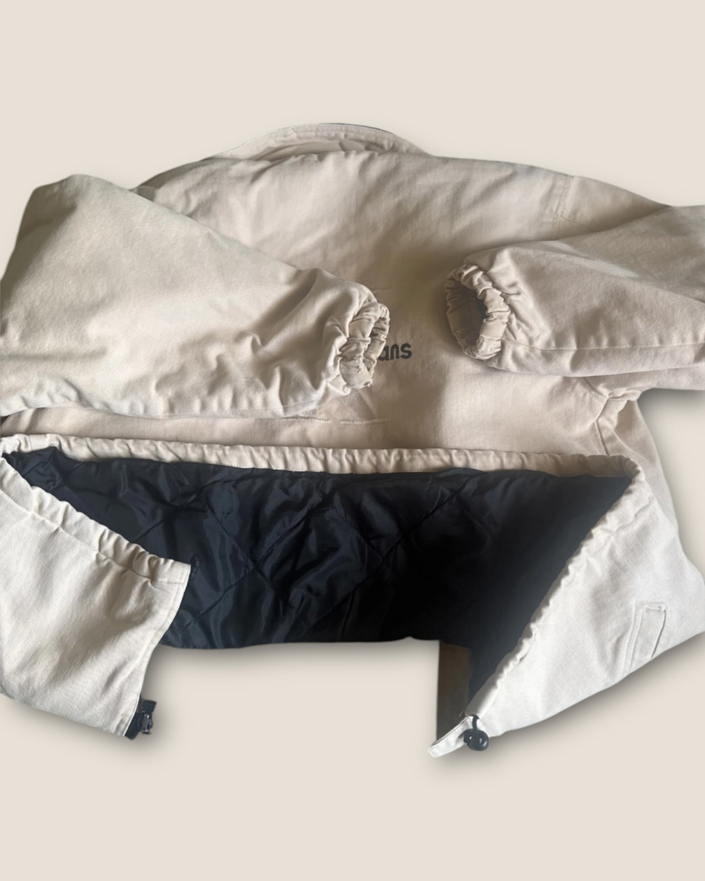 Vintage Calvin Klein Jeans Zip-Up Jacket – Khaki, Embroidered Logo (Size L)