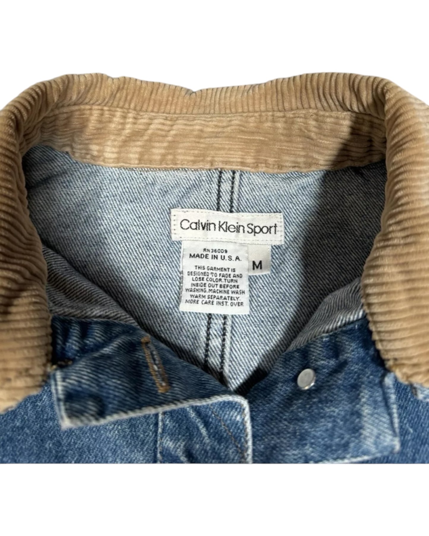 Vintage Calvin Klein Sport Denim Chore Jacket – Made in USA (90s)