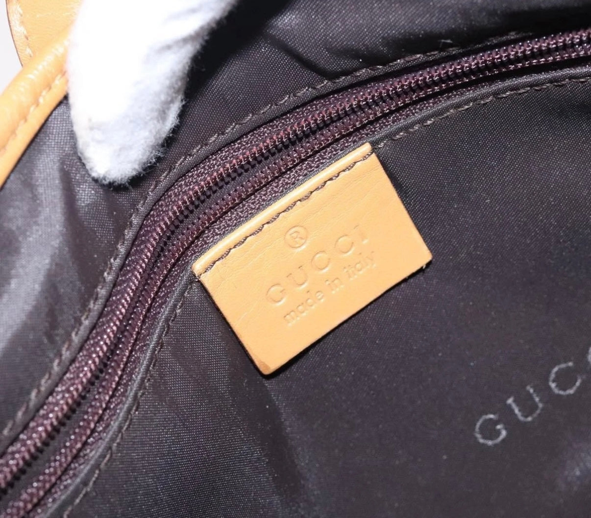 Gucci Jackie Chain Shoulder Bag – Brown Nylon & Gold Hardware