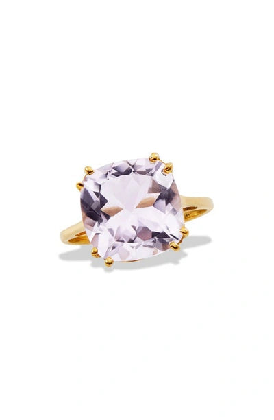 Savvy Cie 18K Over Silver 4.87 ct. tw. Pink Amethy Size: 7