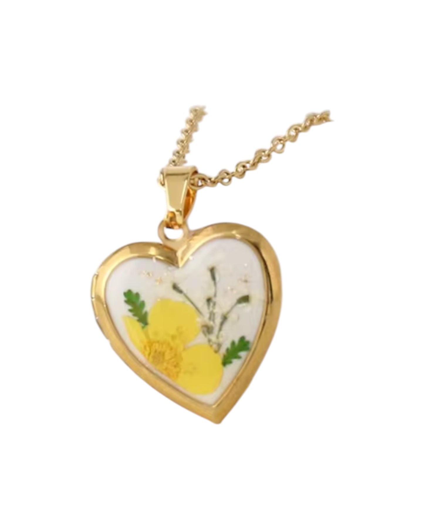 Birth Flower Heart Pendant Necklace
