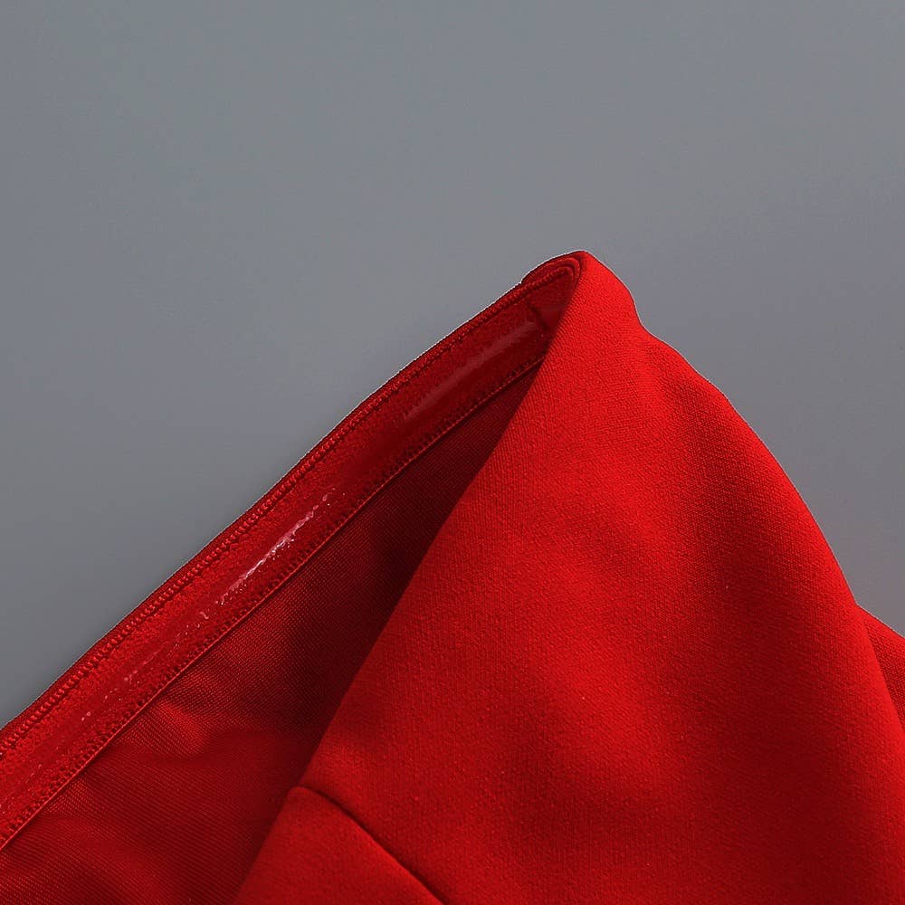 Red 3D Flower Tube Dress - Bold Elegance
