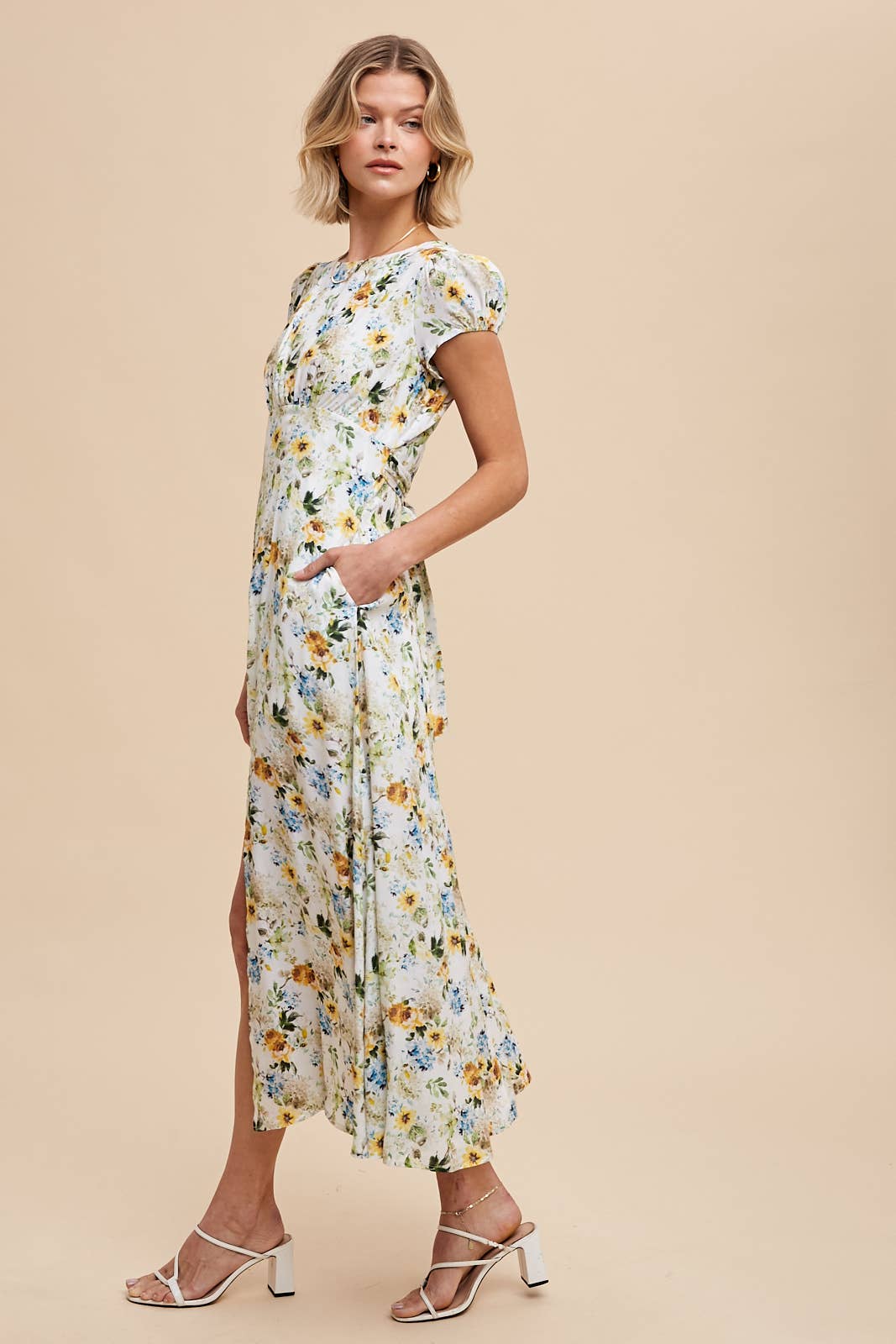 In Loom - VISCOSE FLORAL PRINT OPEN BACK DRESS