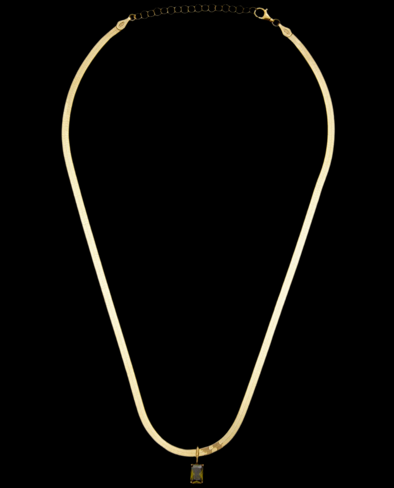 18K Italian Gold Over Silver 1.00ct. tw. Birthstone
Herringbone Necklace