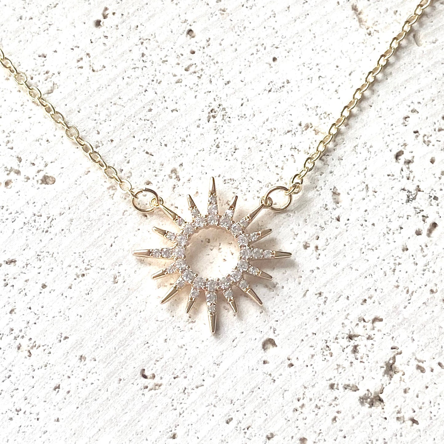 VB&CO Designs Handmade Jewelry - Sun celestial necklace minimalist boutique salon jewelry