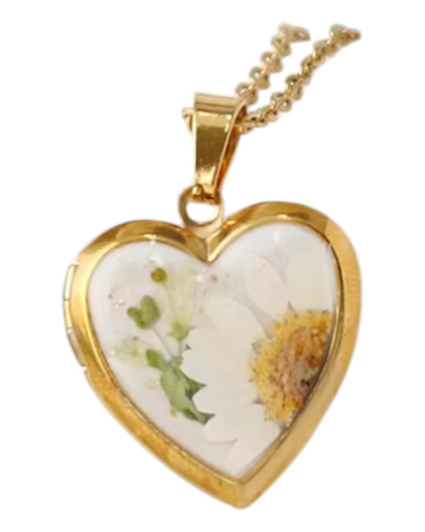 Birth Flower Heart Pendant Necklace