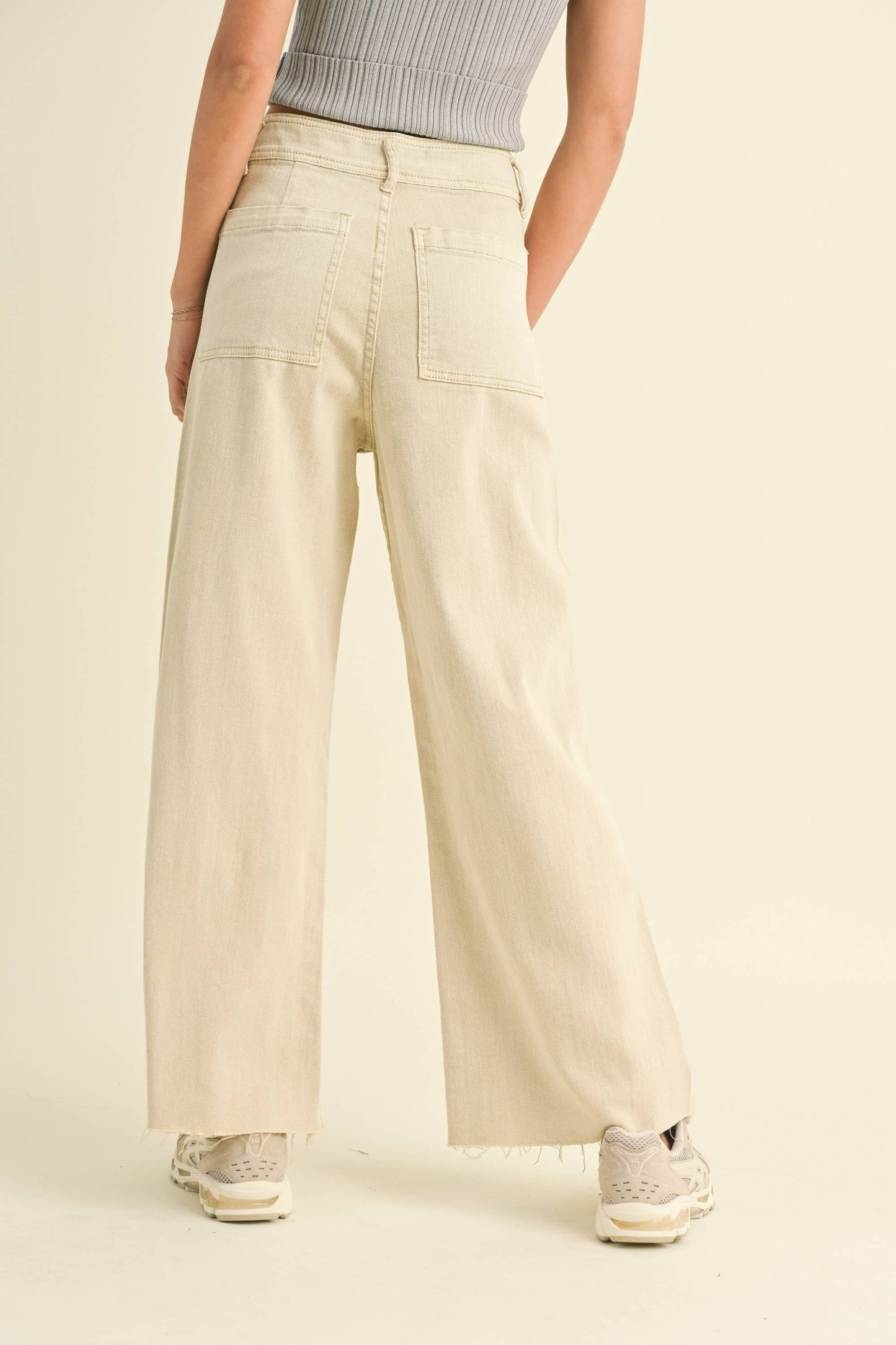Straight Wide Leg Denim Pants - Miou Muse