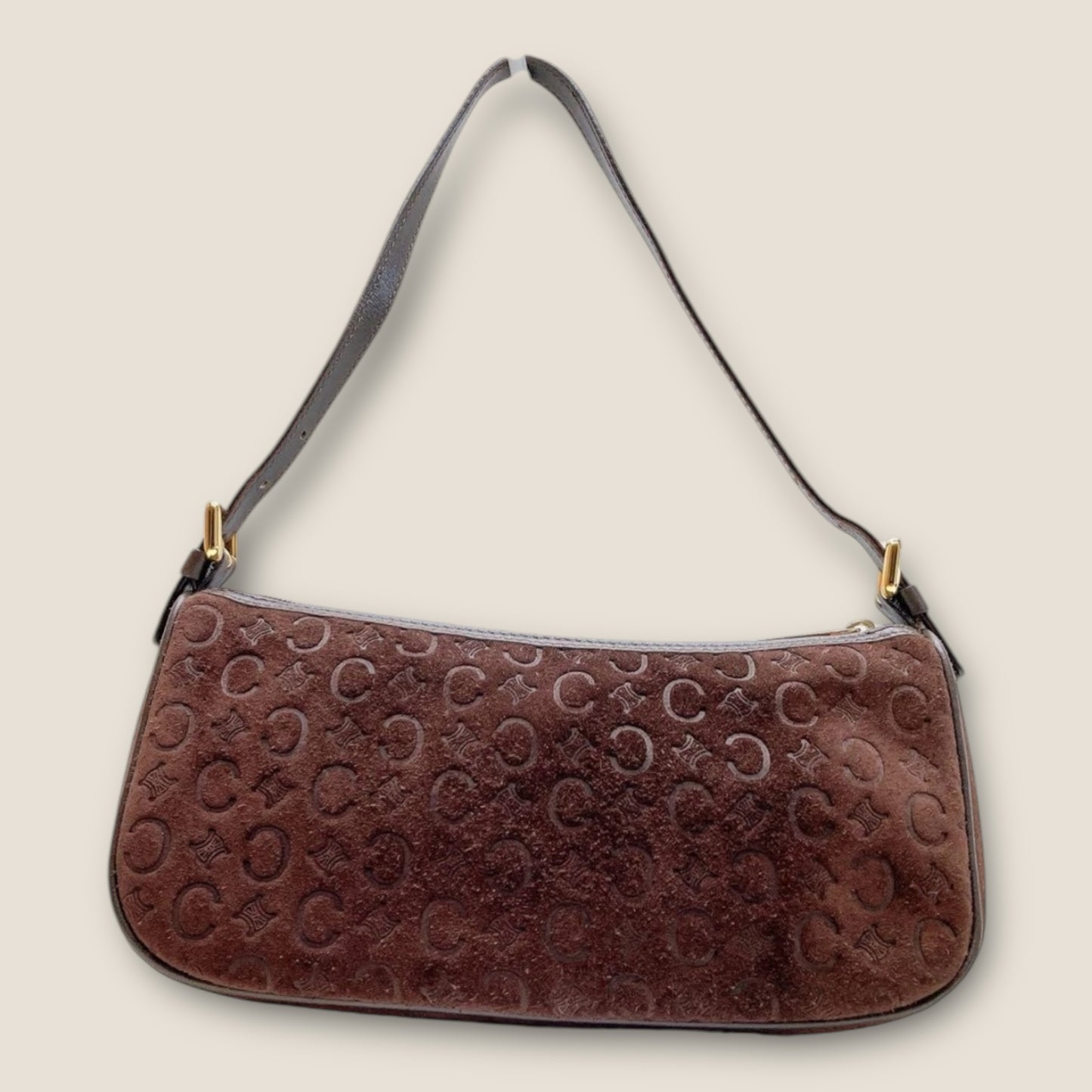 CELINE BROWN SUEDE SHOULDER BAG