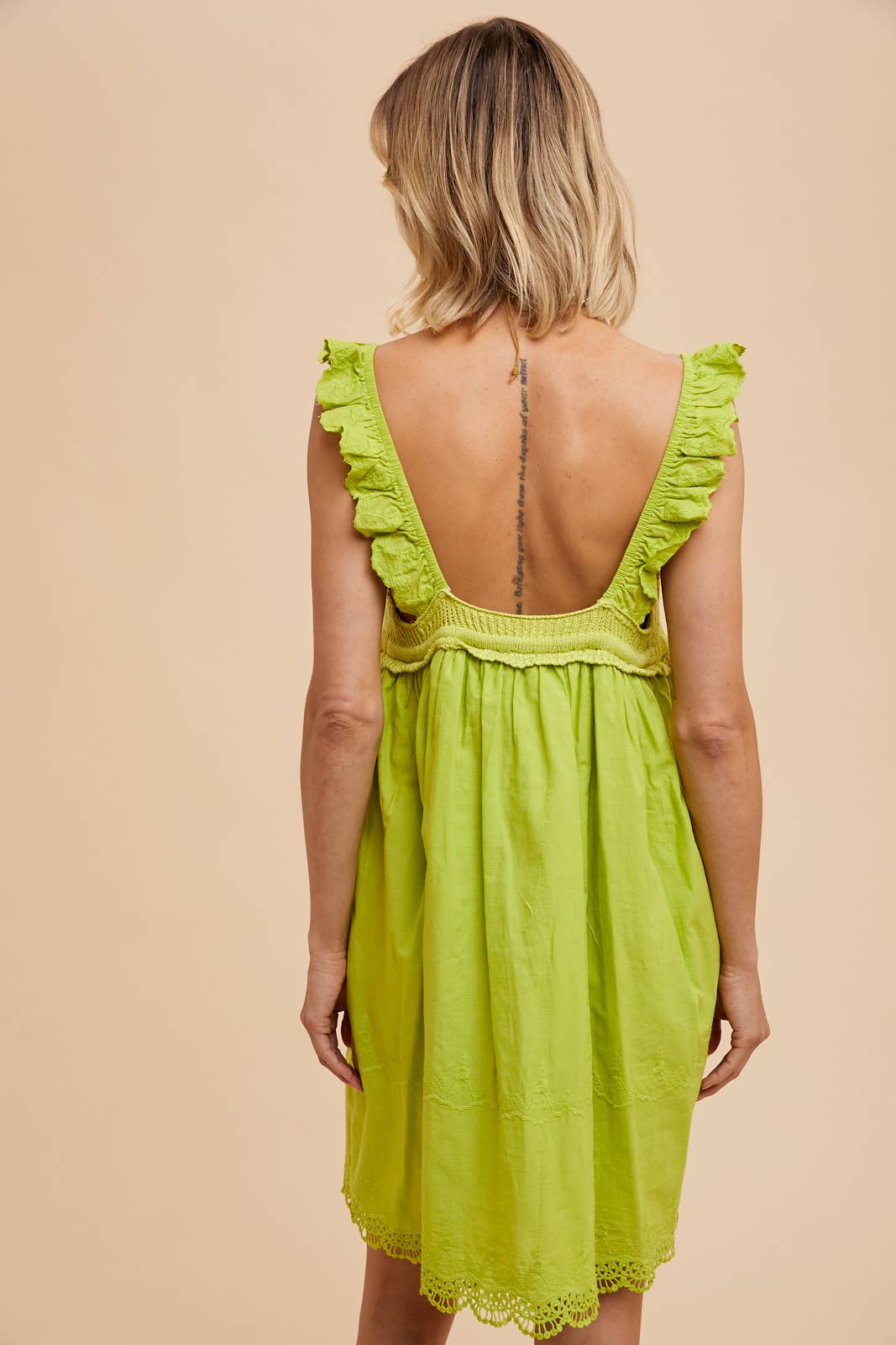 In Loom - V NECK CROCHET MINI DRESS