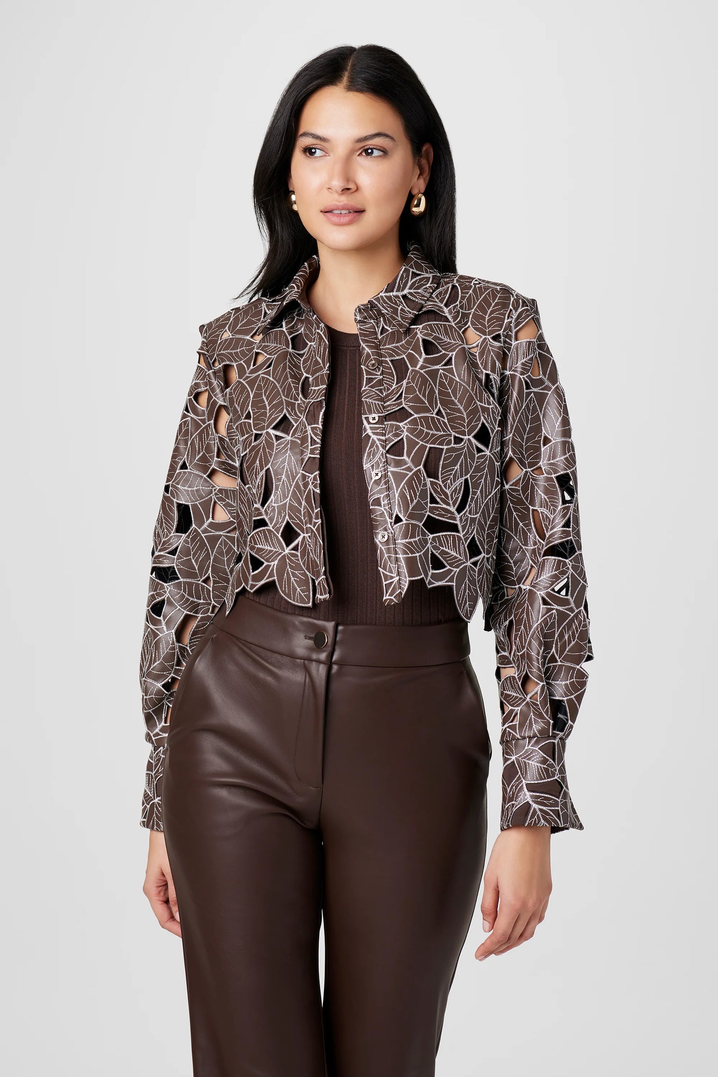 Beatrix Lace Vegan Leather Top