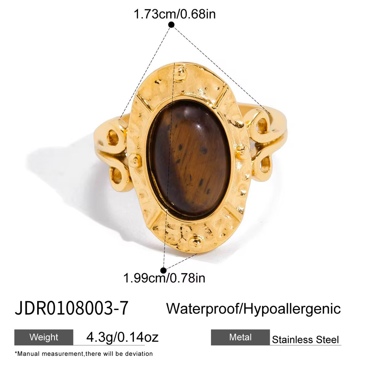 Vintage Etched Tiger’s Eye Ring