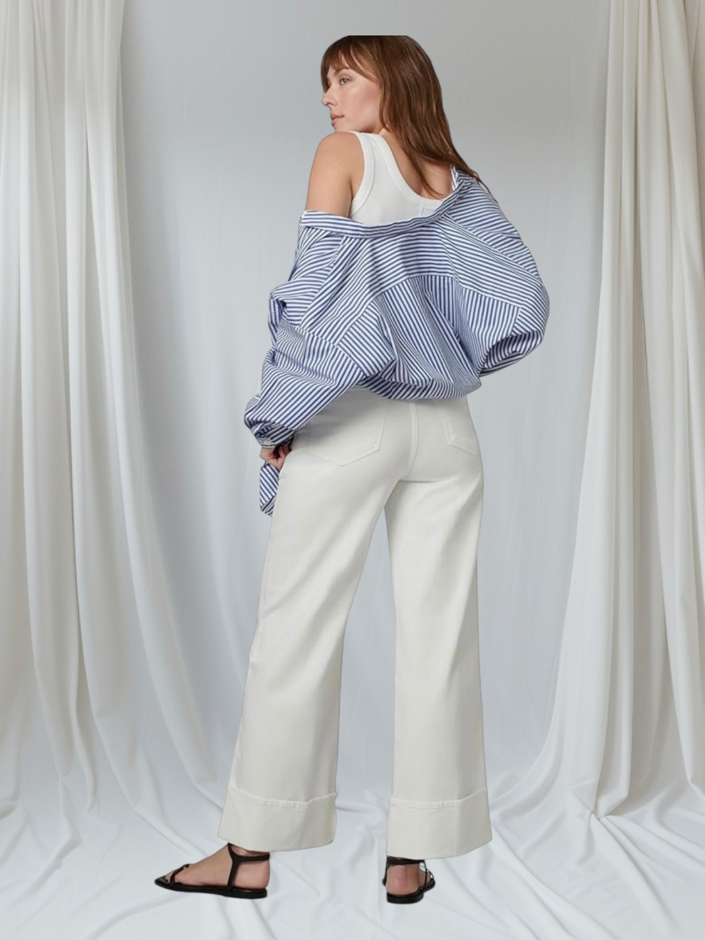 The Trixie High-Rise Wide Leg Optic White Denim Trouser - Joe’s