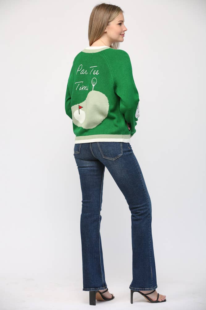 FATE - GOLF EMBROIDERED PATCH CARDIGAN LW2119