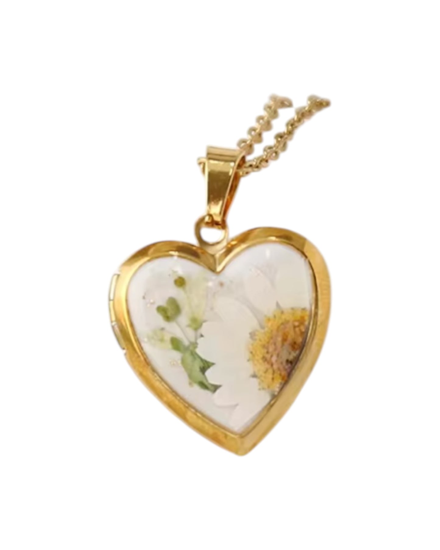 Birth Flower Heart Pendant Necklace