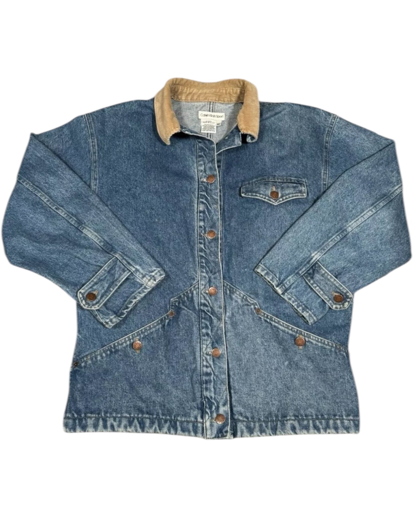 Vintage Calvin Klein Sport Denim Chore Jacket – Made in USA (90s)