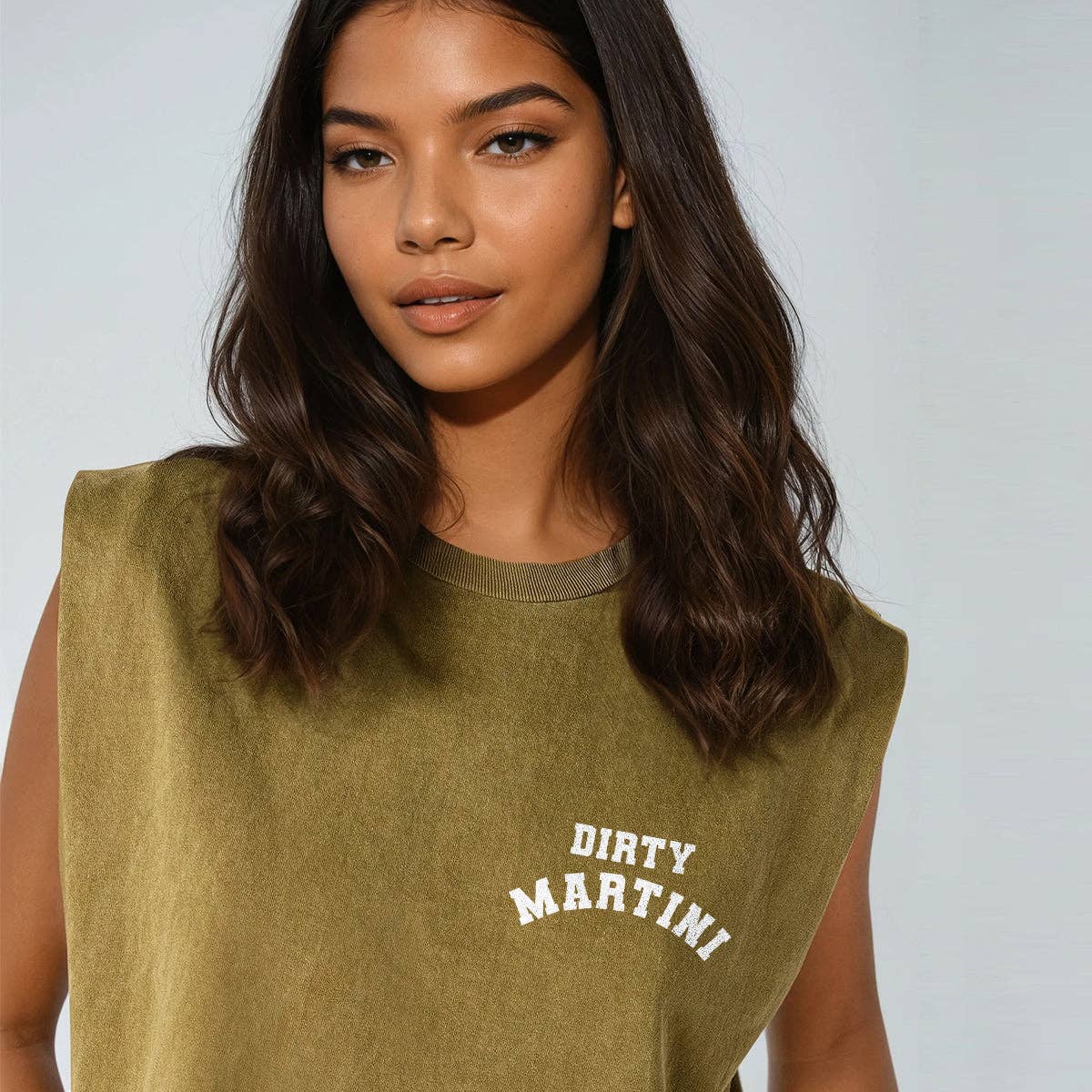 House of Lulu - Dirty Martini Garment Dyed Muscle Tee