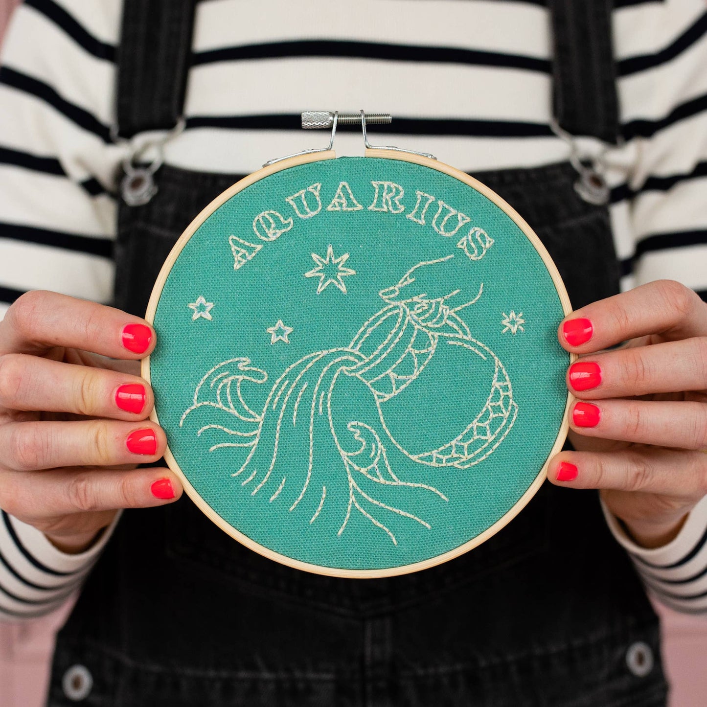 Cotton Clara Craft Kits & Supplies - Aquarius Astrology Embroidery Kit - Stitch the Zodiac