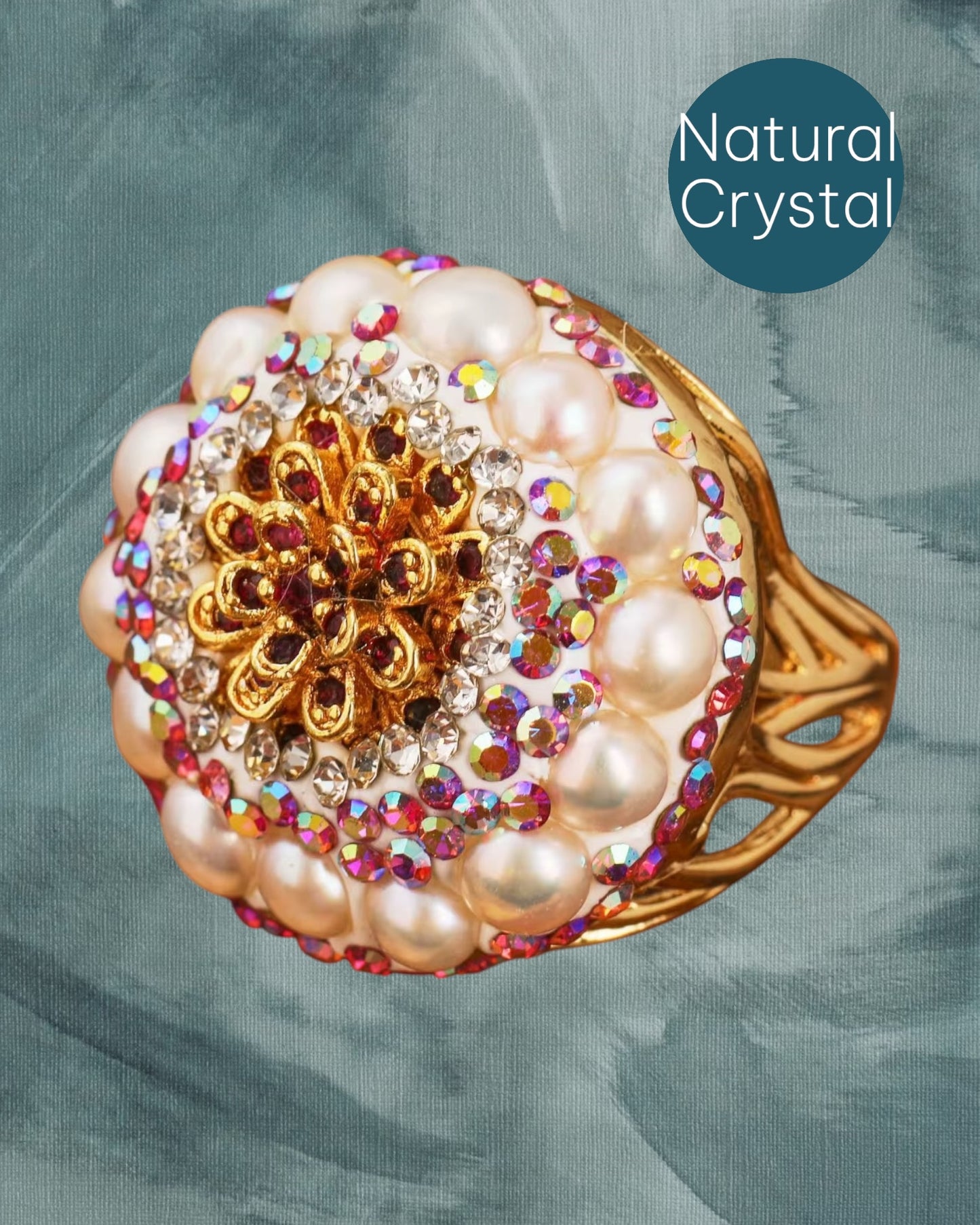 Celeste Crystal Cocktail Ring
