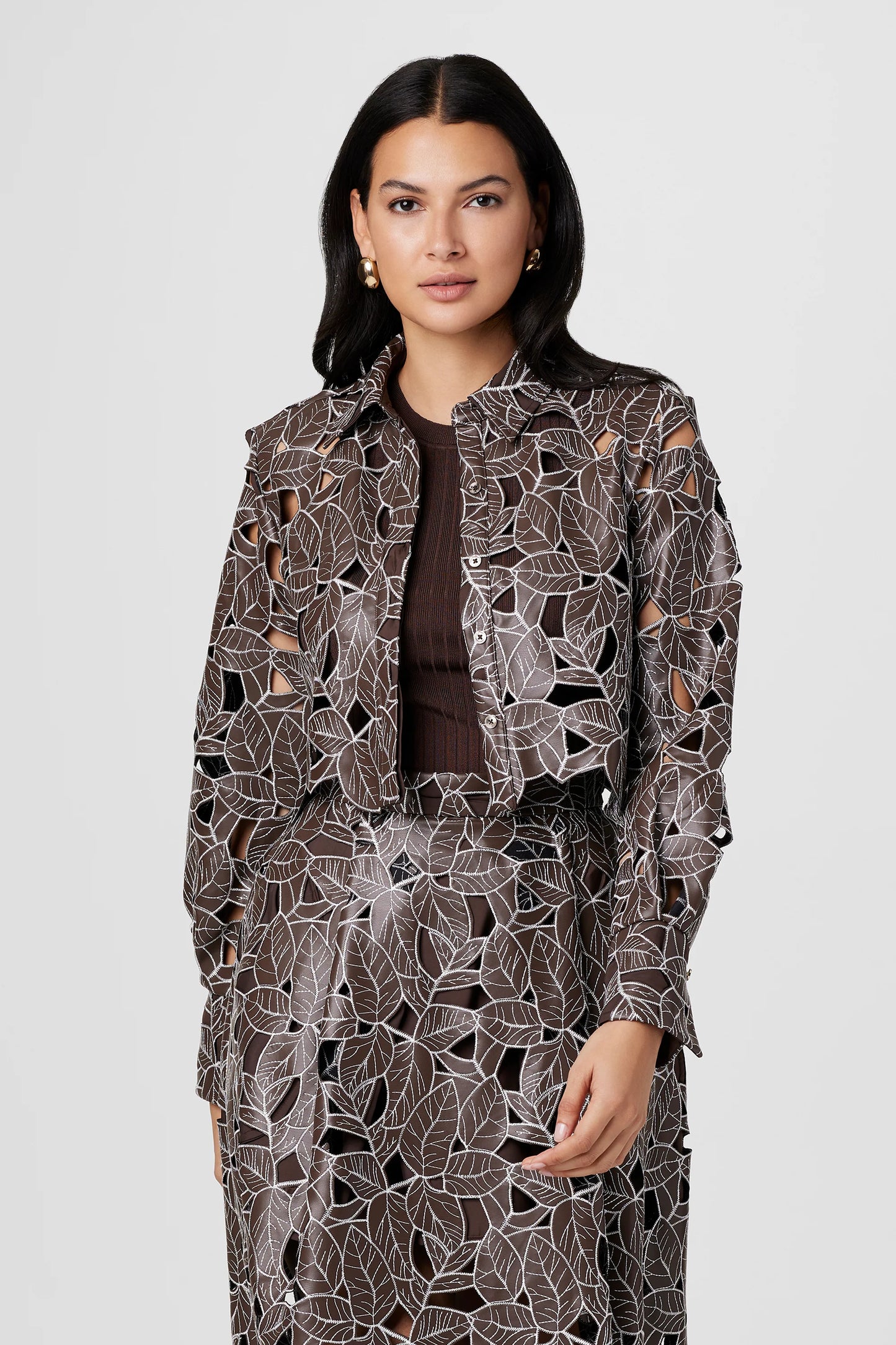 Beatrix Lace Vegan Leather Top