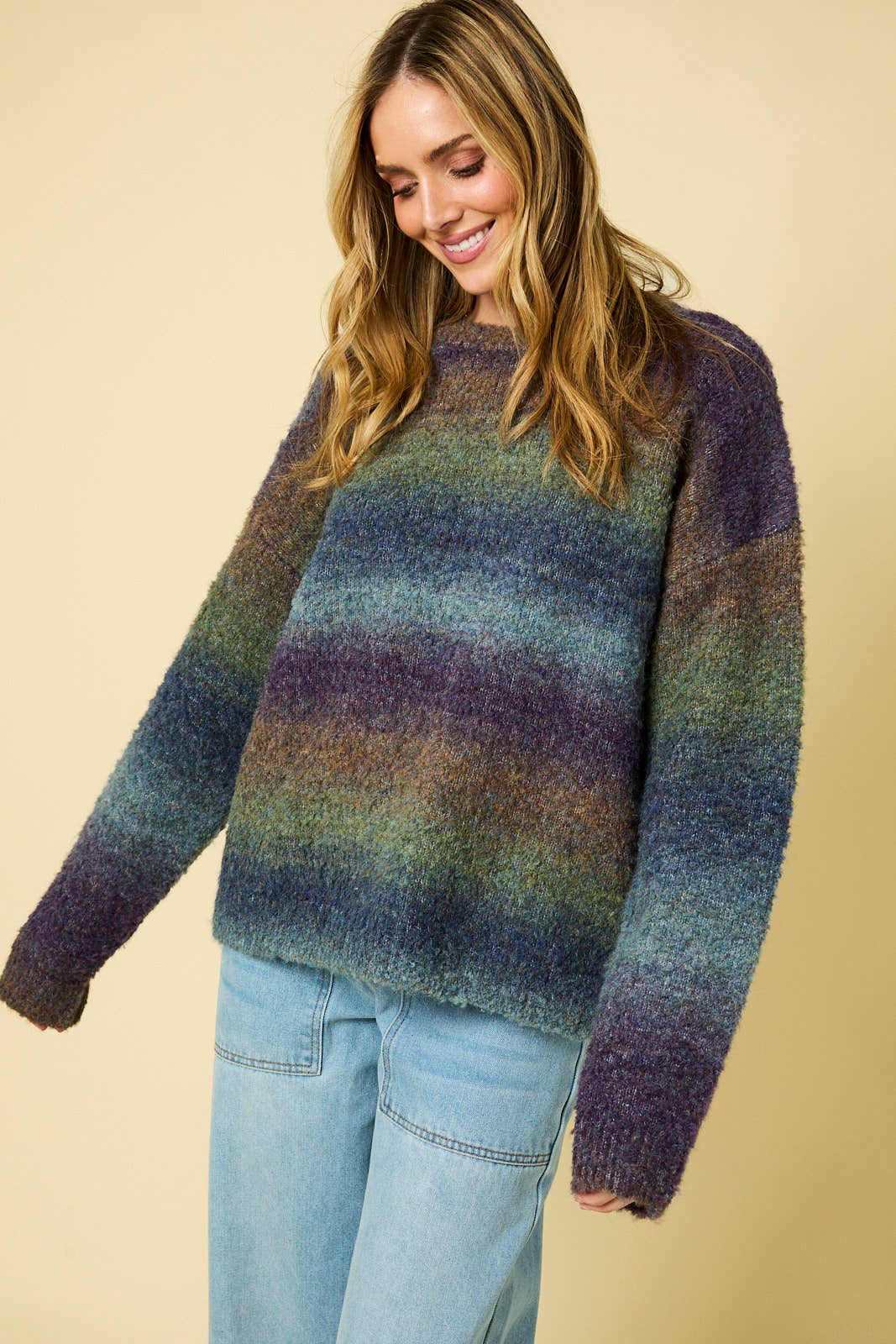 Long Sleeve Multi Stripe Sweater