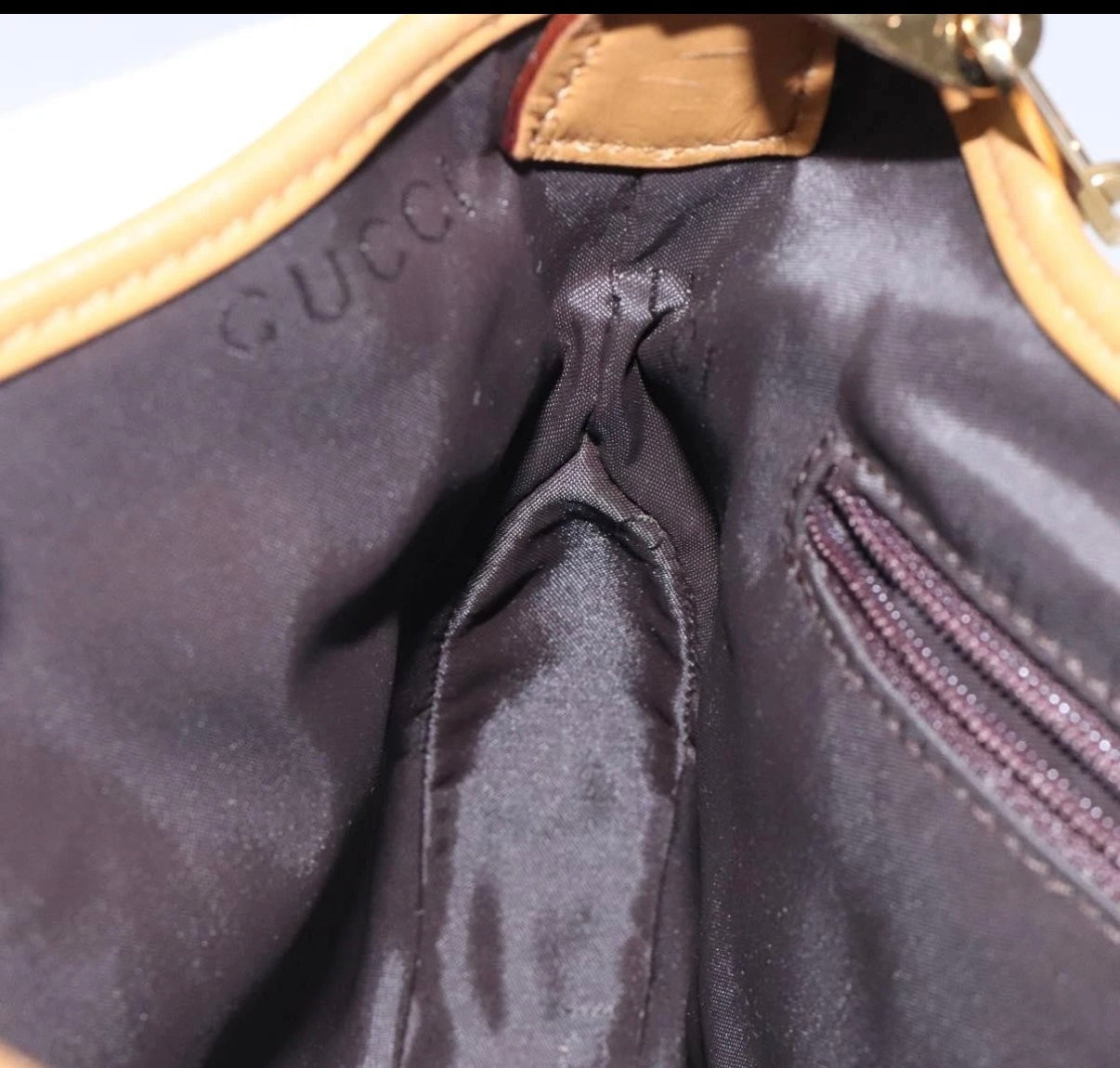 Gucci Jackie Chain Shoulder Bag – Brown Nylon & Gold Hardware