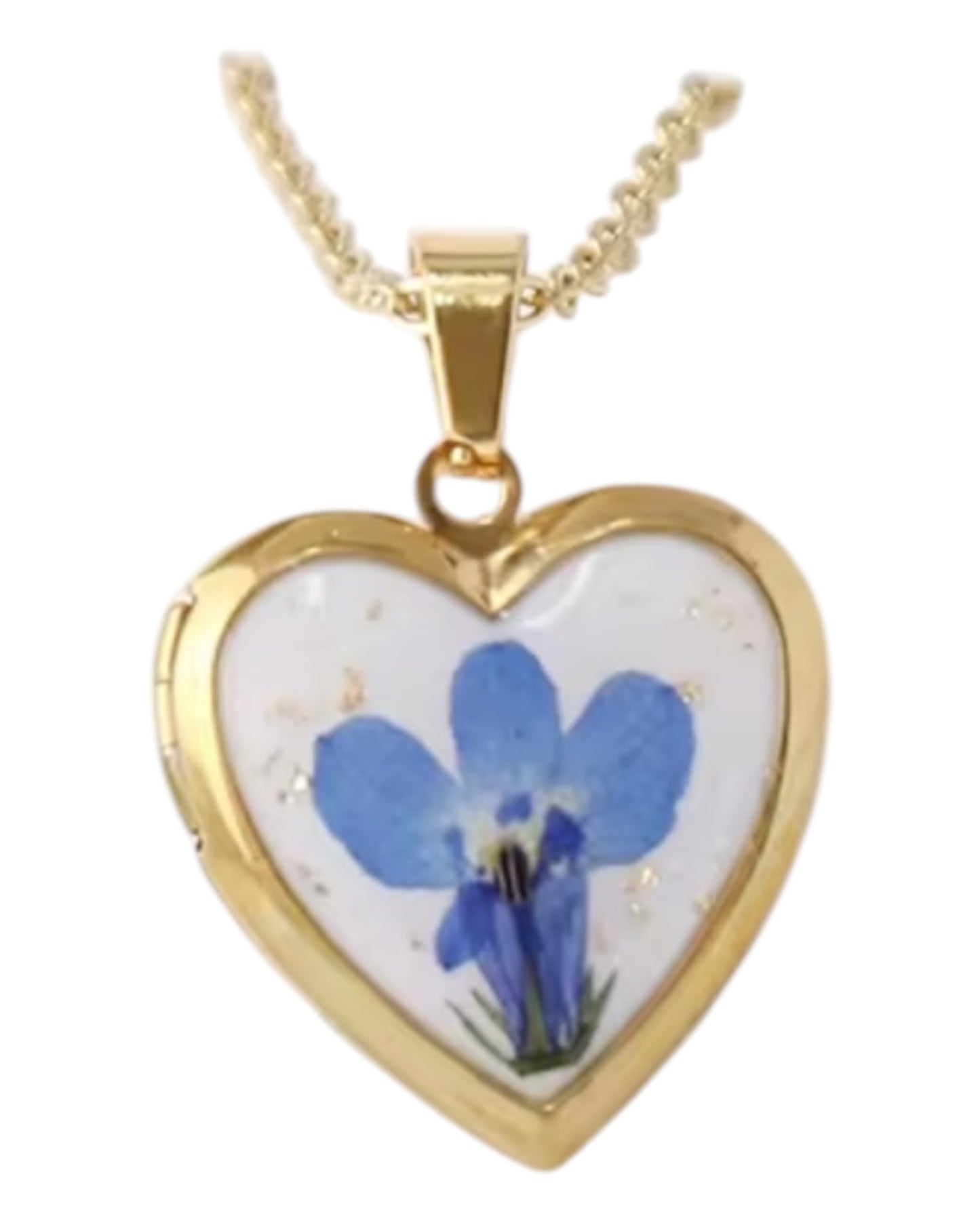 Birth Flower Heart Pendant Necklace