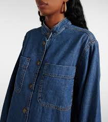 Denim Double Pocket Shirt Dress - FRAME