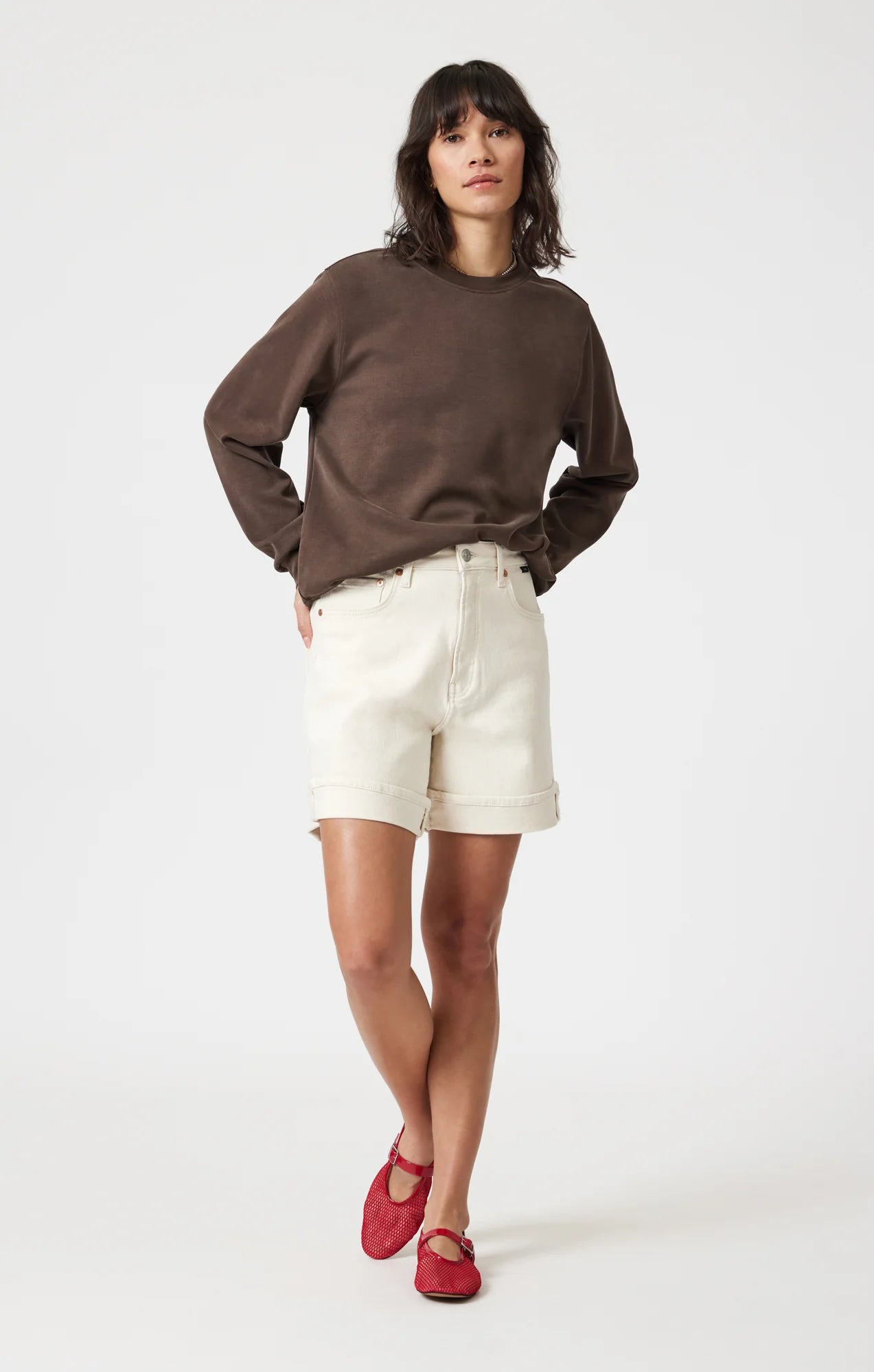 Heidi Long Cuffed Ecru 90s Short - Mavi