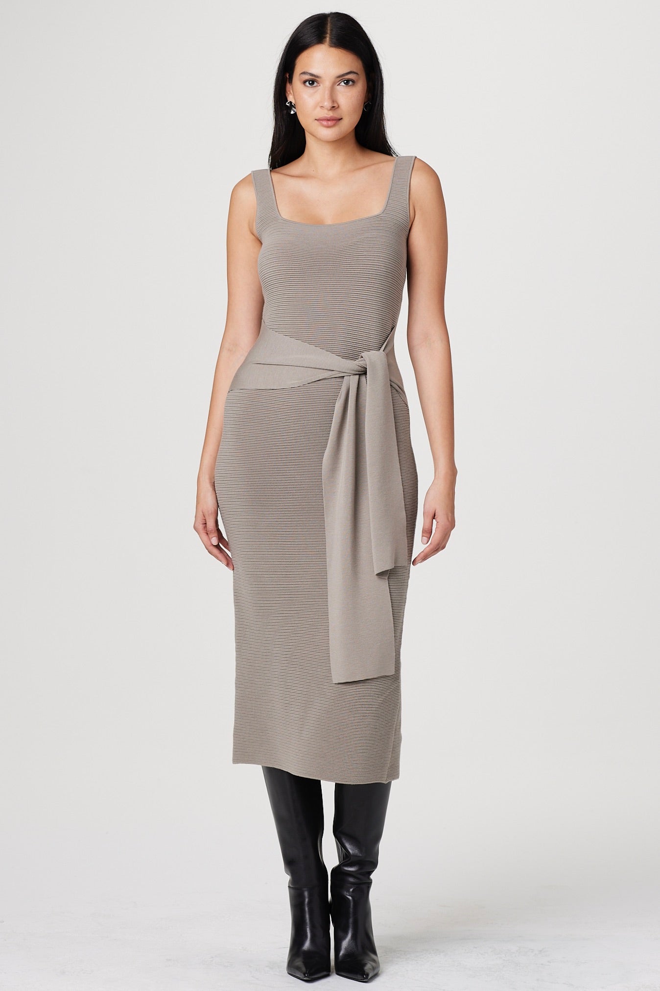 ELIA TIE- FRONT SASH DRESS
