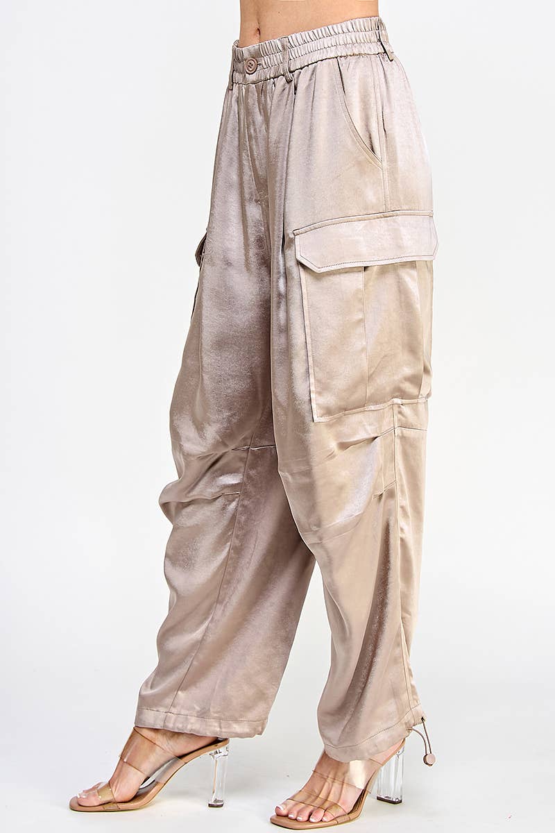 Flowcore Gloss Satin Cargo Pants