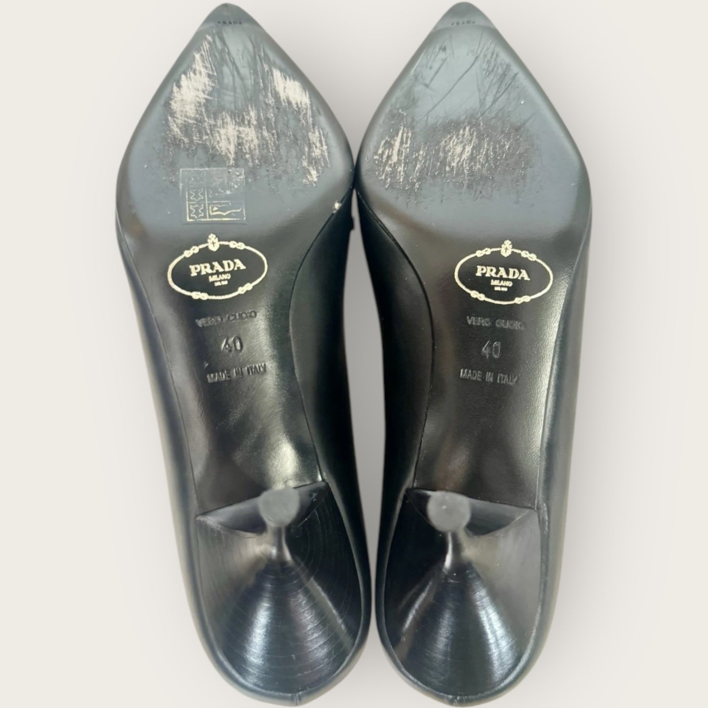 Vintage Prada Milano Leather Buckle Pumps – Size 40 (10 US)