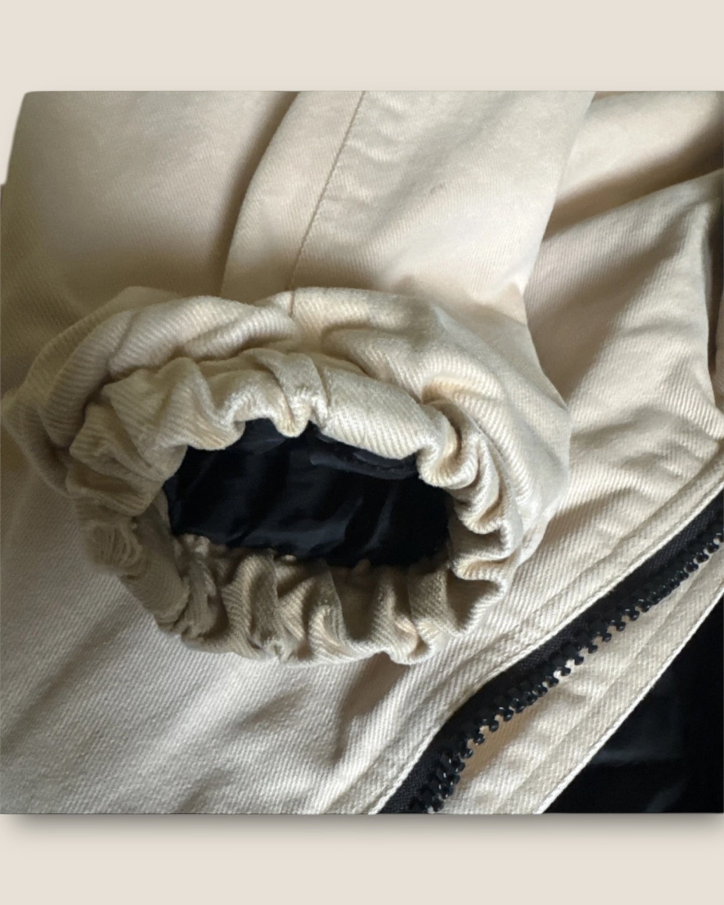 Vintage Calvin Klein Jeans Zip-Up Jacket – Khaki, Embroidered Logo (Size L)