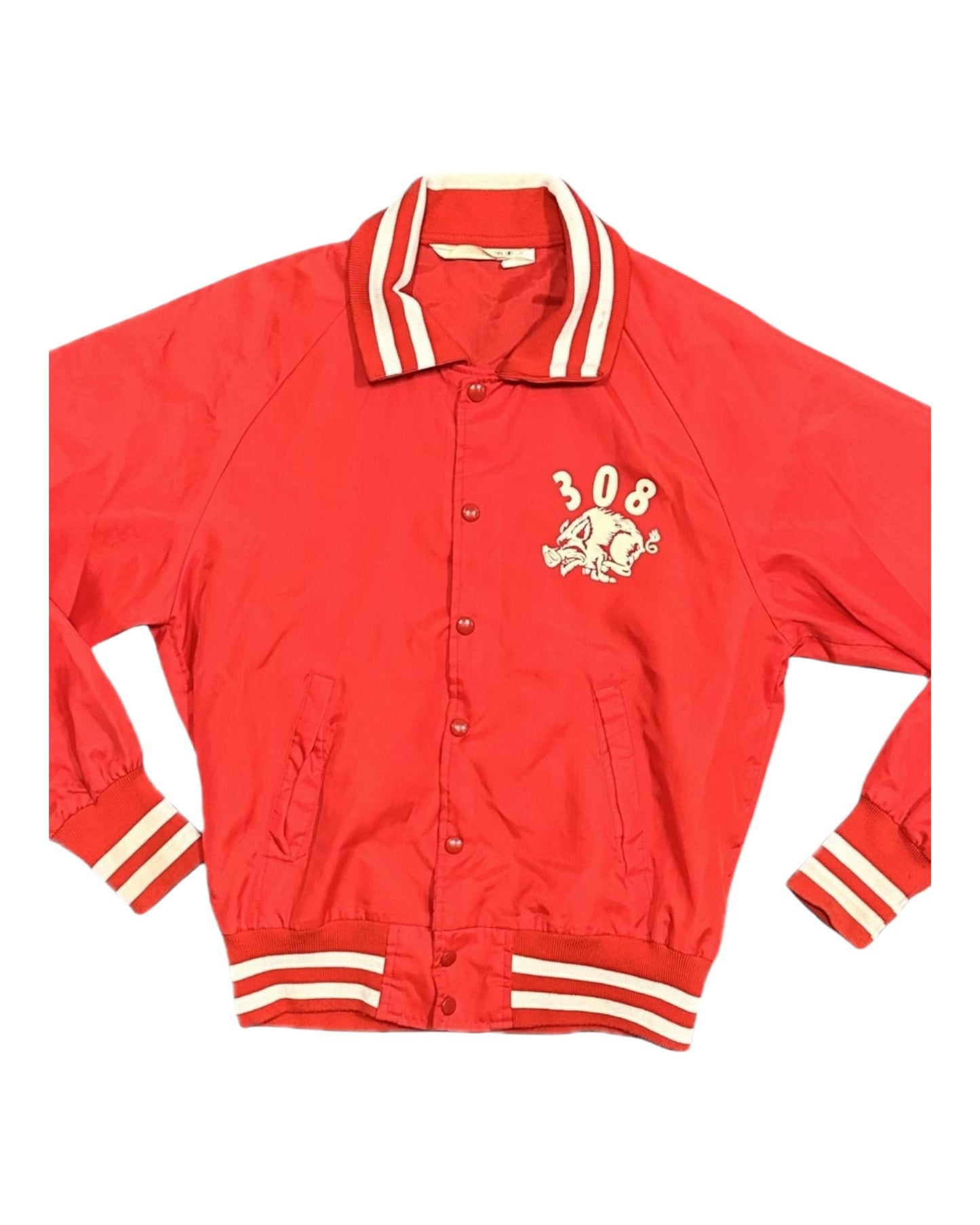Vintage 80s Razorbacks Style Windbreaker Jacket – “308” Boar Graphic