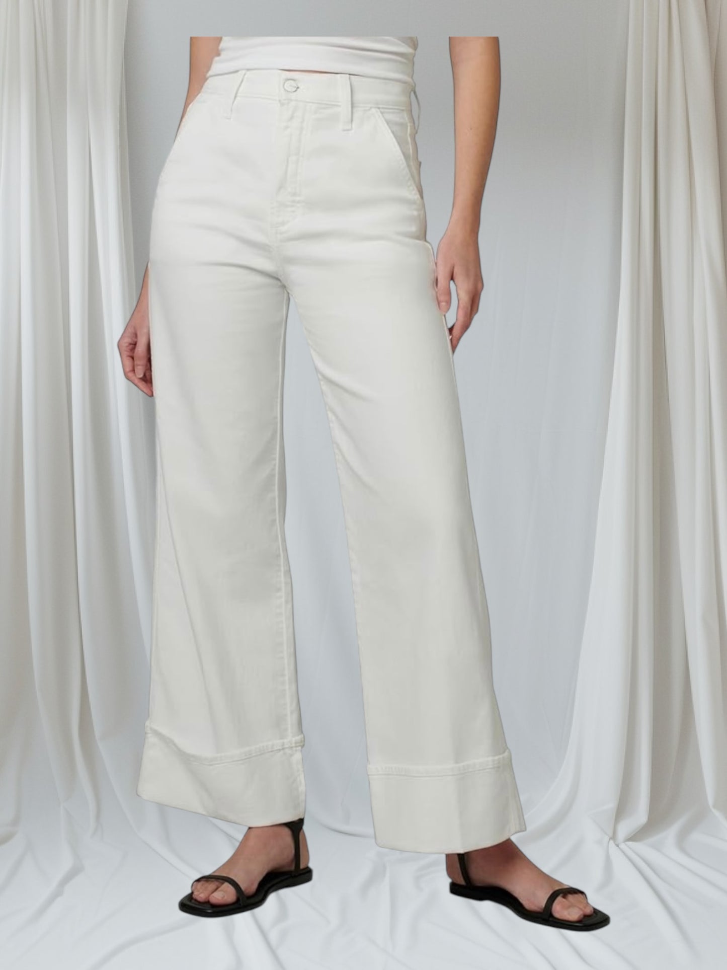 The Trixie High-Rise Wide Leg Optic White Denim Trouser - Joe’s