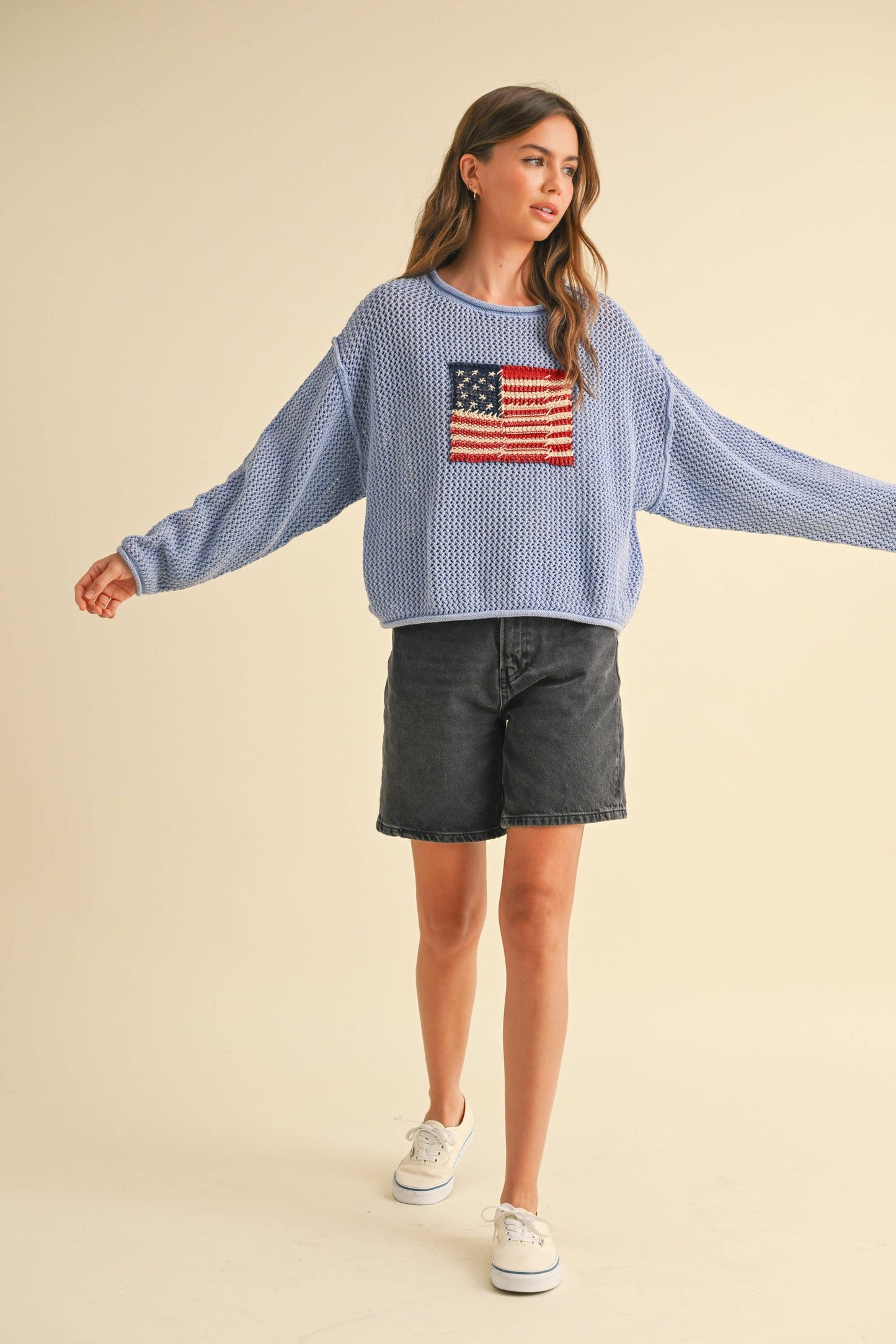FLAG KNITTED SWEATER TOP