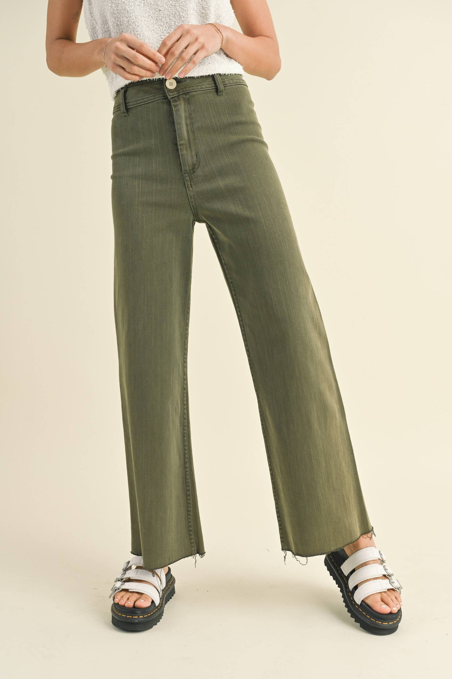 Straight Wide Leg Denim Pants - Miou Muse