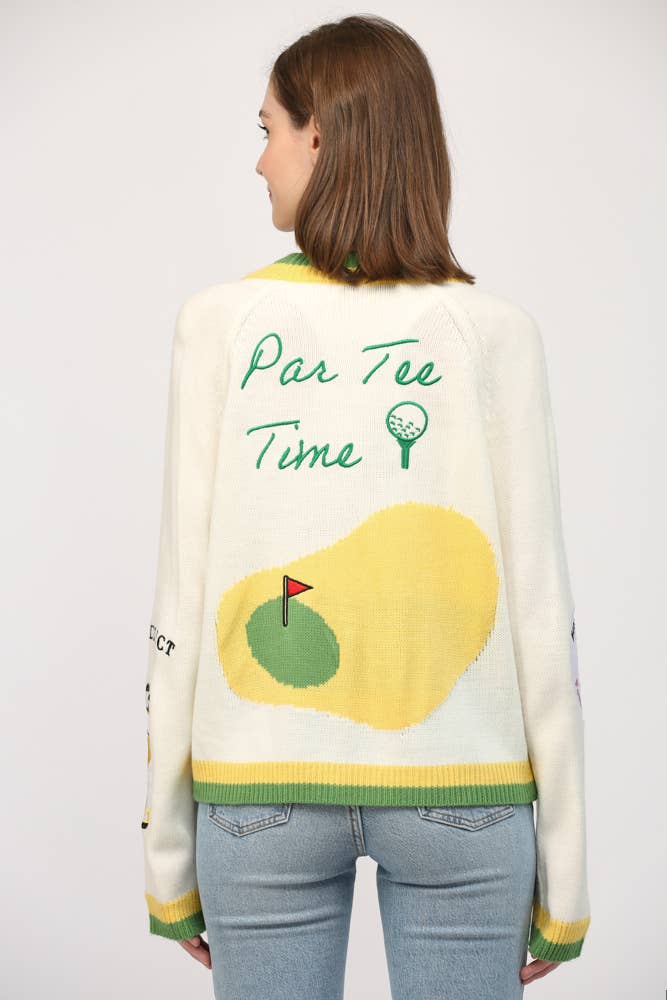 FATE - GOLF EMBROIDERED PATCH CARDIGAN LW2119