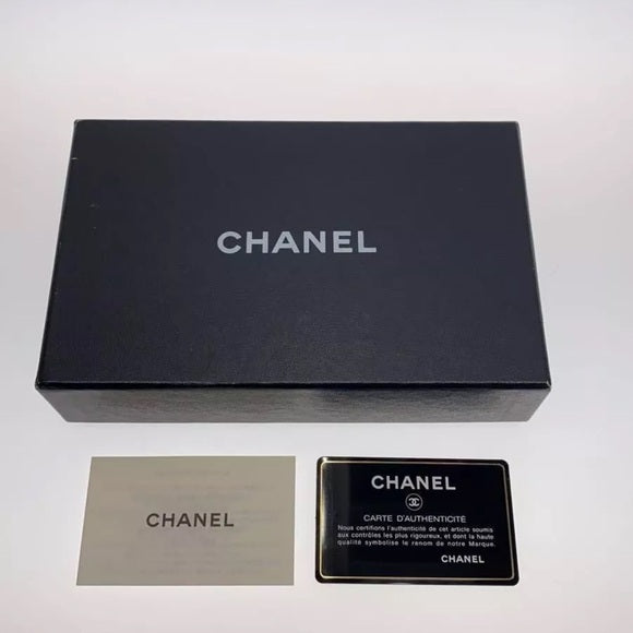 Pink Chanel Metallic Foil calfskin Leather Bow long wallet
