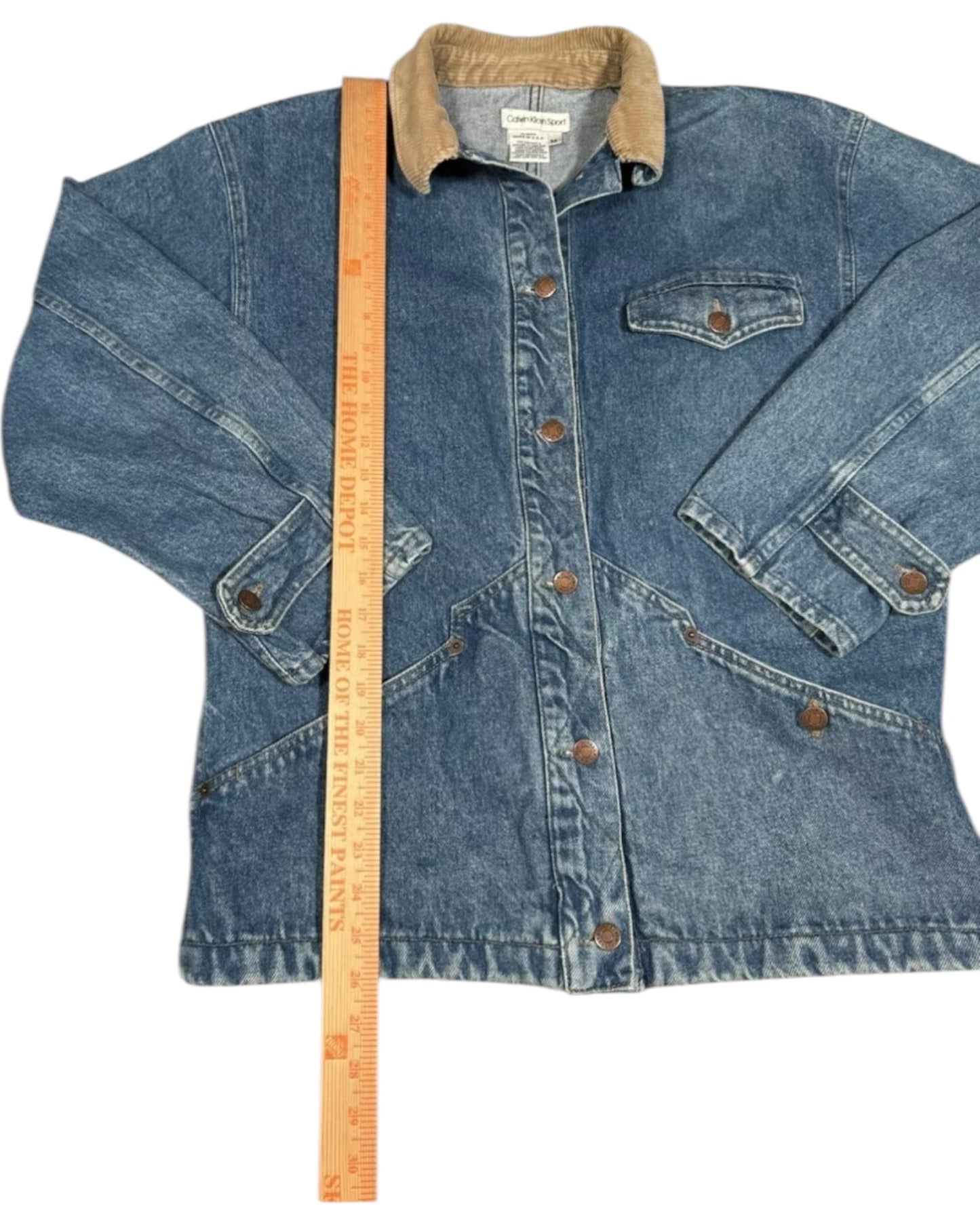 Vintage Calvin Klein Sport Denim Chore Jacket – Made in USA (90s)