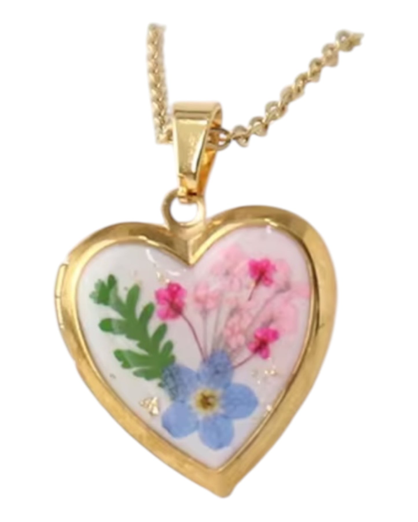 Birth Flower Heart Pendant Necklace