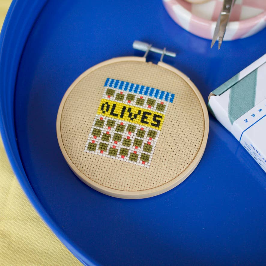 Cotton Clara Craft Kits & Supplies - Olives Cross Stitch Kit