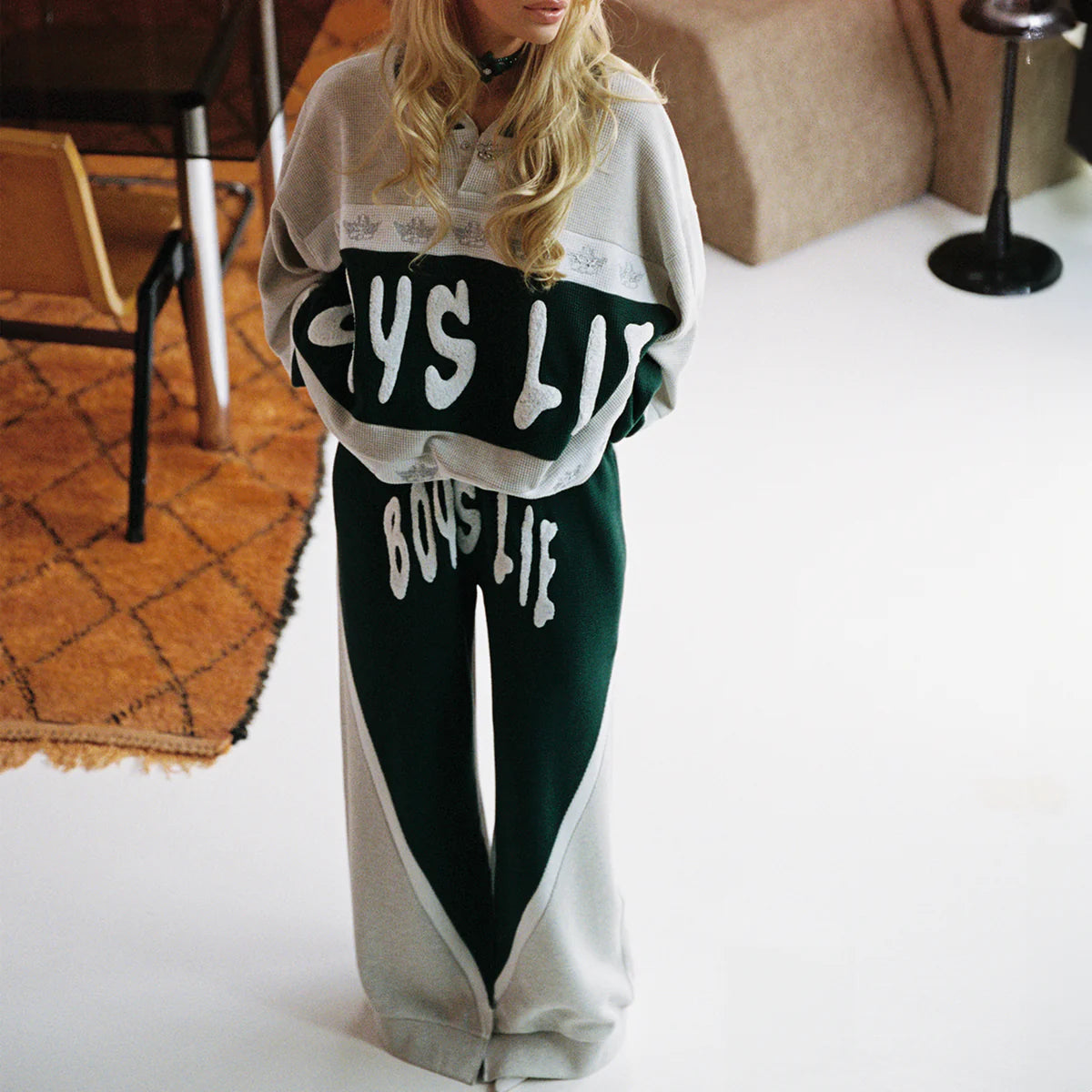 Private School Thermal Rider Crewneck - Boys Lies