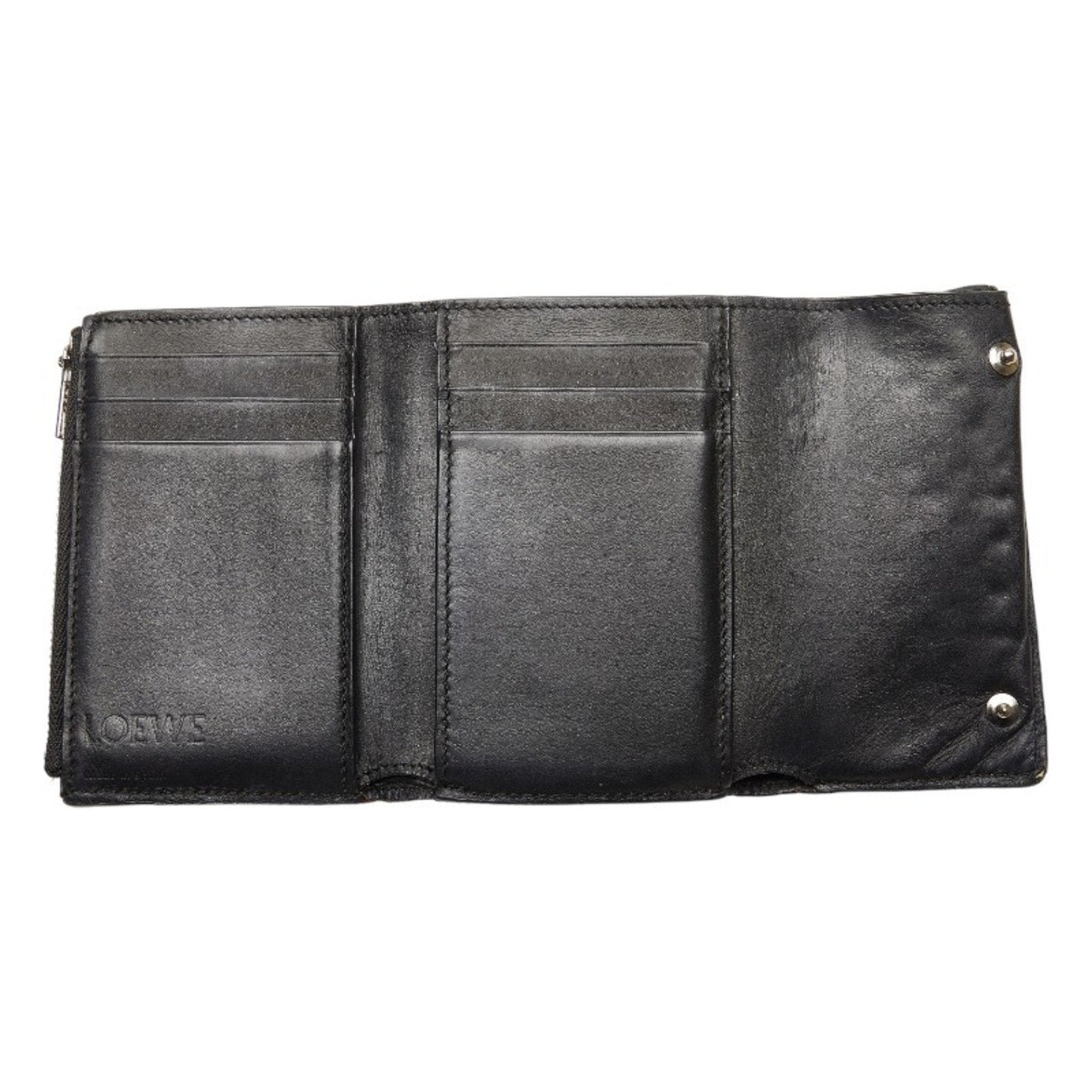 LOEWE - Anagram Trifold Wallet Brown Multicolor Leather