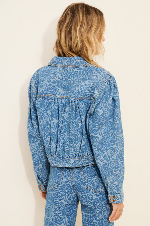 HABITUAL Jacquard Rose Denim Jacket