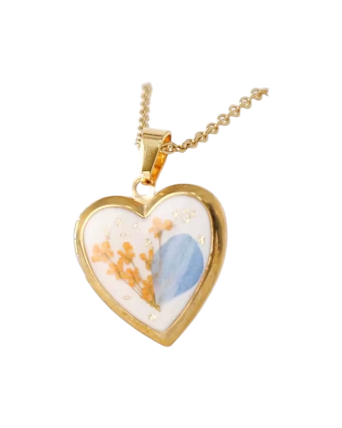 Birth Flower Heart Pendant Necklace