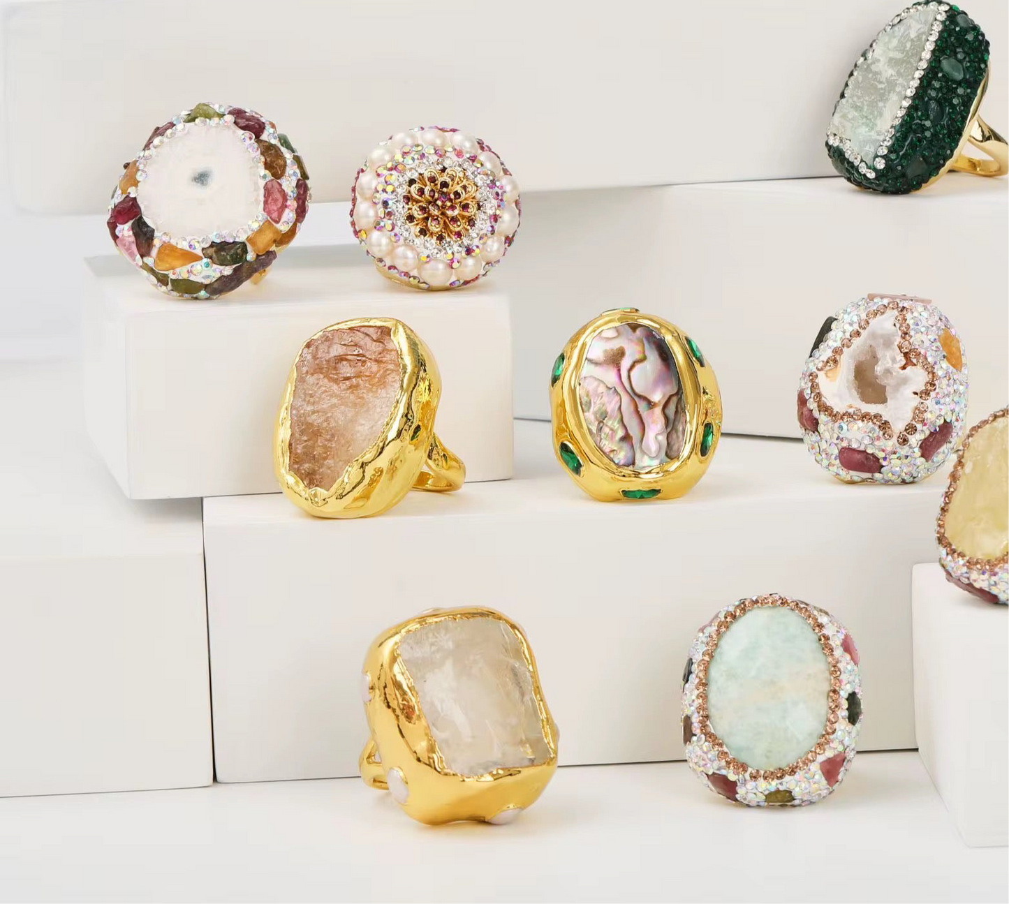 Celeste Crystal Cocktail Ring